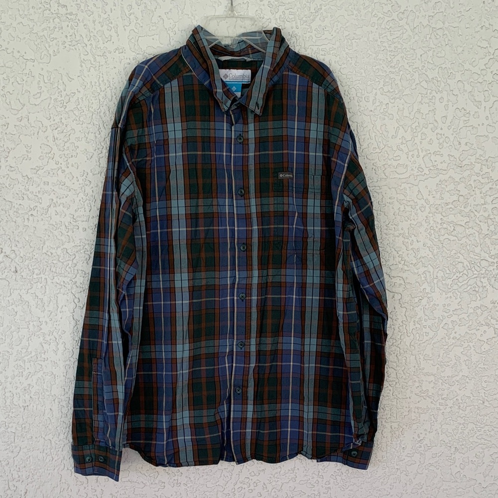 Columbia Men's Multicolor Plaid Button-Down Shirt size XXL